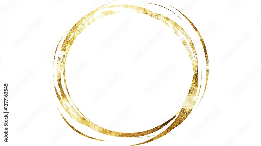 Gold Circle Frame: Gold circle frame hand-drawn geometric isolated on transparent background, Gold Circle Frame: Gold circle frame hand-drawn geometric isolated on transparent background,