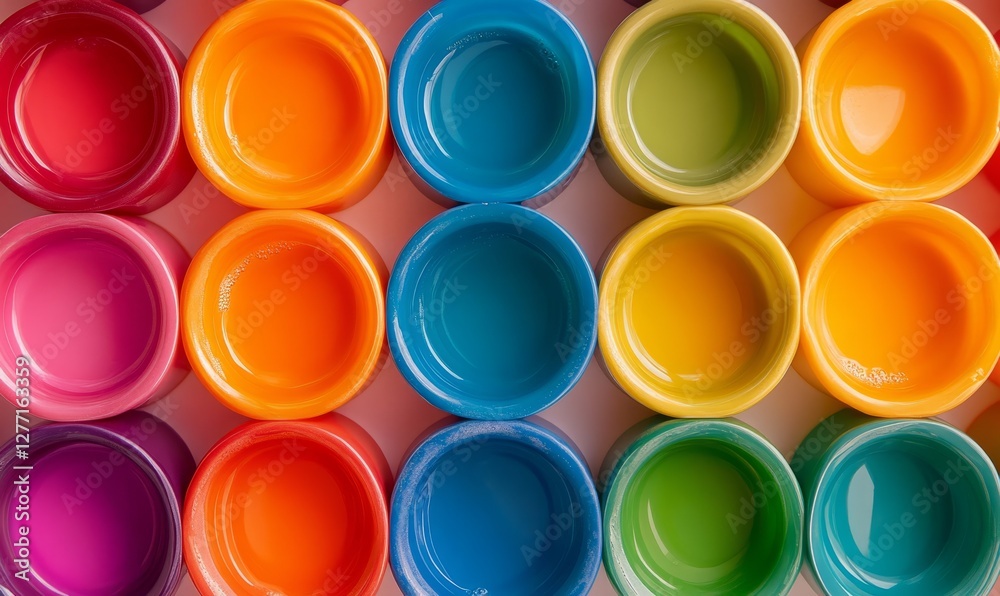 Colorful Dishwashing Pods Arranged in a Pattern Creating a Vibrant Kitchen Aesthetic