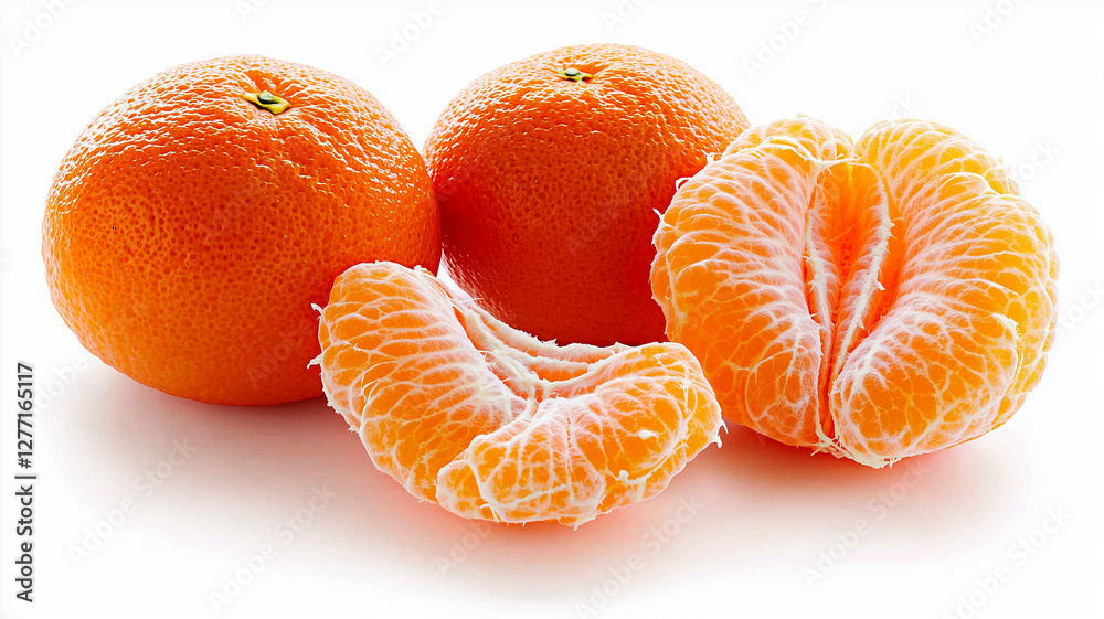 Fresh tangerine segments isolated on white background
Fresh tangerine segments isolated on white background