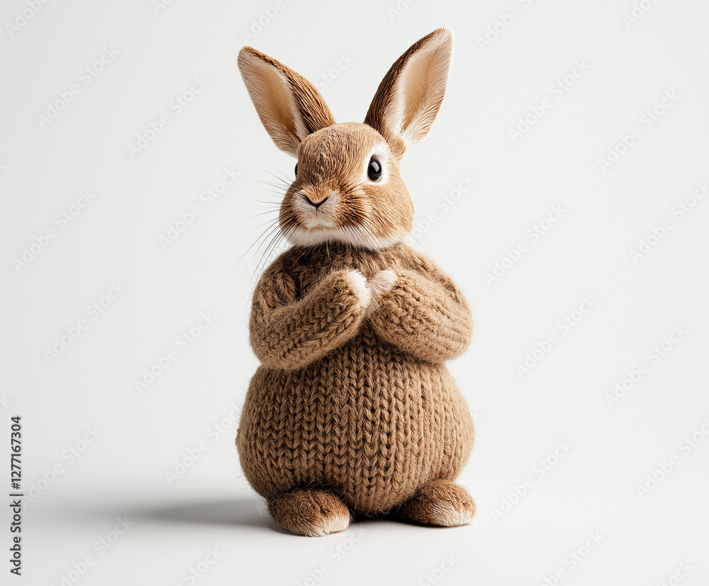 Obraz premium Modebewusster Hase in floralem Anzug und Fliege, charmant und verspielt.