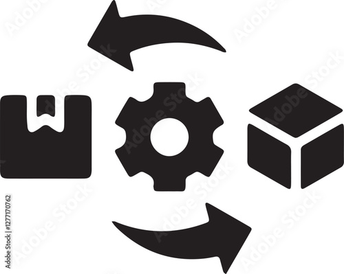 Illustration of the process of switching to safer packing with cardboard boxes