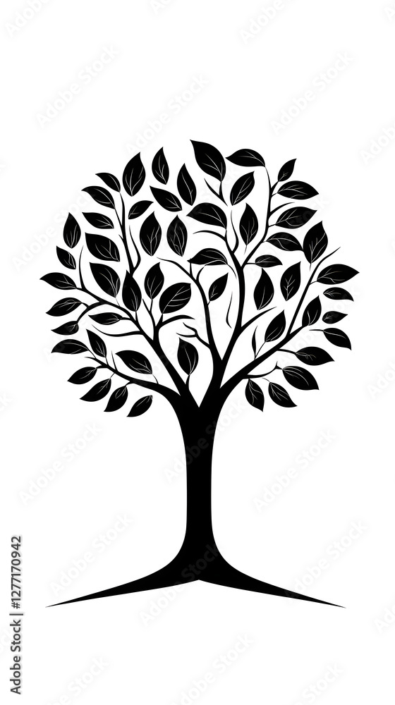 Logo design of an elegant tree with leaves, vector graphic style
Logo design of an elegant tree with leaves, vector graphic style