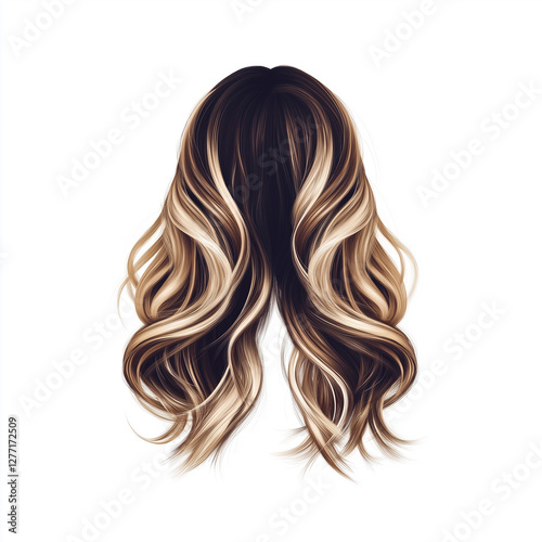 Elegante, wellige blonde Haarpracht ohne sichtbares Gesicht
 photo