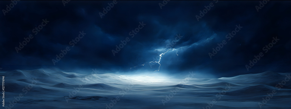 A dark stormy sky with lightning over the desert dunes
A dark stormy sky with lightning over the desert dunes