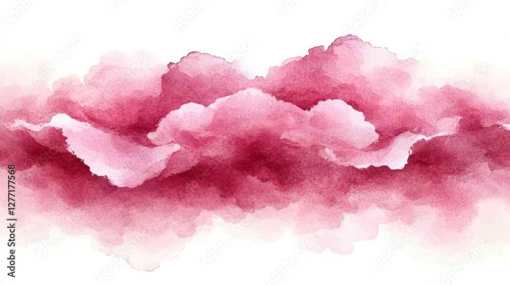 Soft Pink Watercolor Wash Abstract Painting on White Background Border Illustration Soft Pink Watercolor Wash Abstract Painting on White Background Border Illustration