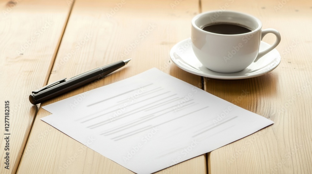 Resignation letter resting on a clean office desk. Featuring career clarity and transition moments Resignation letter resting on a clean office desk. Featuring career clarity and transition moments