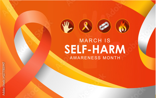 Vector illustration on the theme of Self Injury Awareness Month to raise awareness about self-injury. Best for banners, posters, and social media posts.
