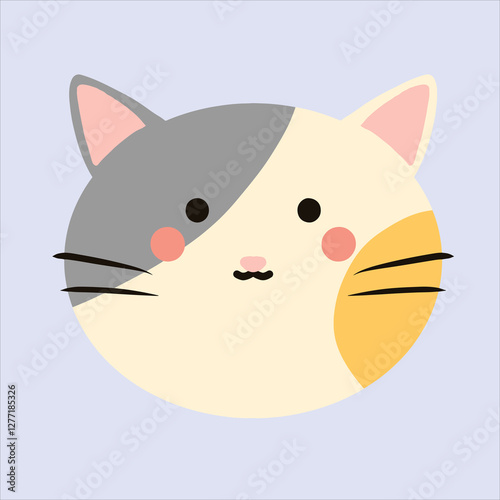 a grey and orange cute cat design