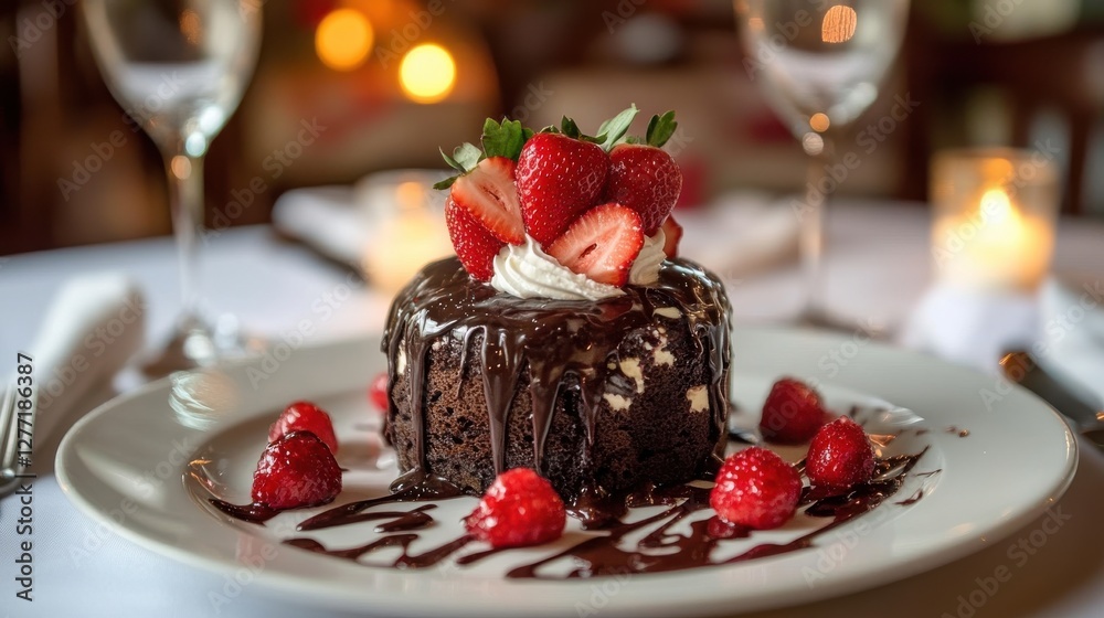 Decadent Chocolate Cake with Fresh Strawberries and Raspberries Decadent Chocolate Cake with Fresh Strawberries and Raspberries