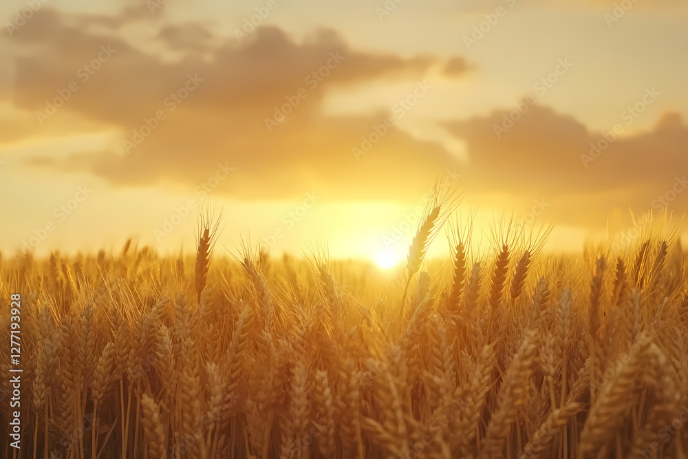Golden Hour over the Wheat Field: A field of golden wheat, bathed in the warm glow of sunset, creating a serene and picturesque landscape that evokes feelings of tranquility and abundance. Golden Hour over the Wheat Field: A field of golden wheat, bathed in the warm glow of sunset, creating a serene and picturesque landscape that evokes feelings of tranquility and abundance.