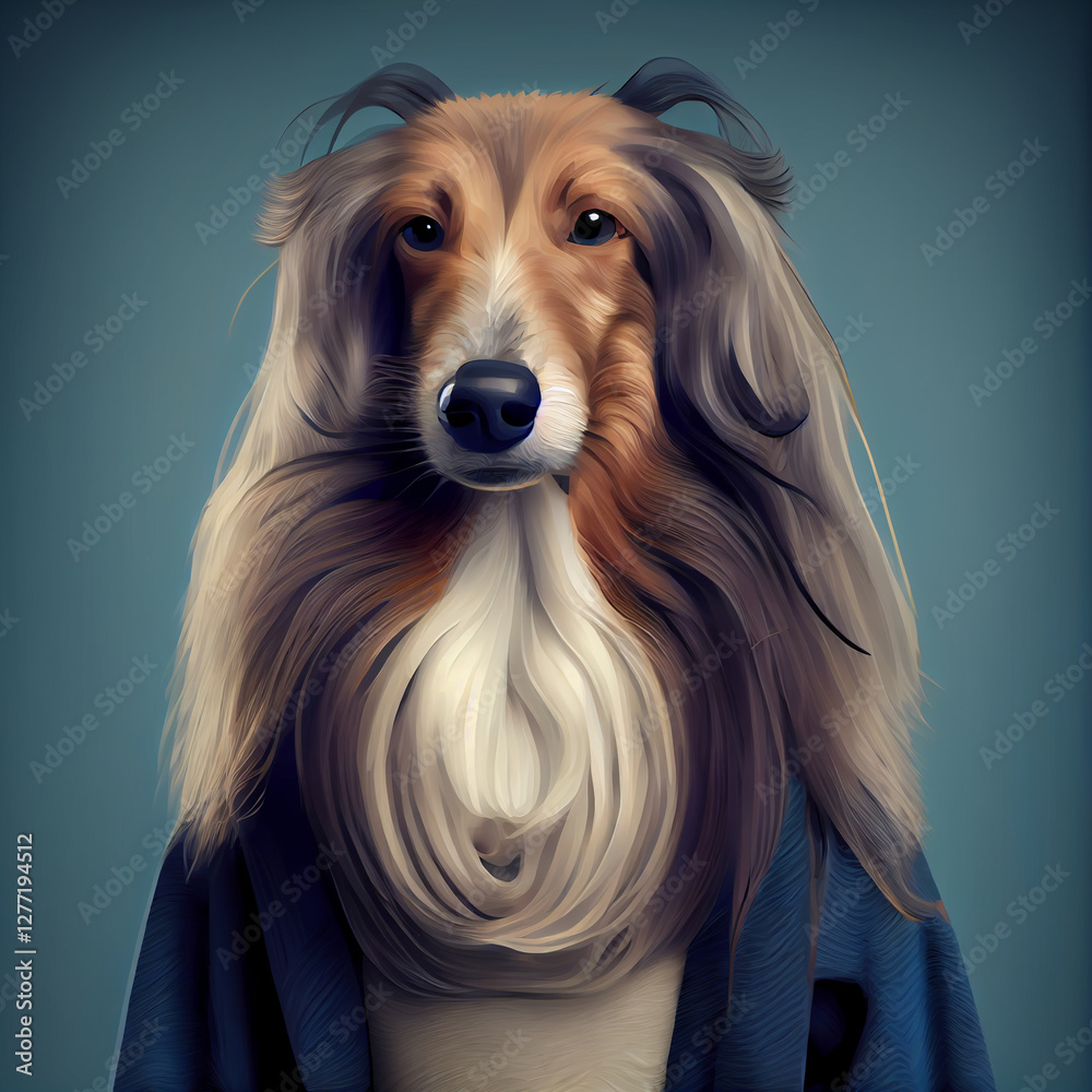 Naklejka premium A Dog wearing clothes like a Boss Art by Generative AI