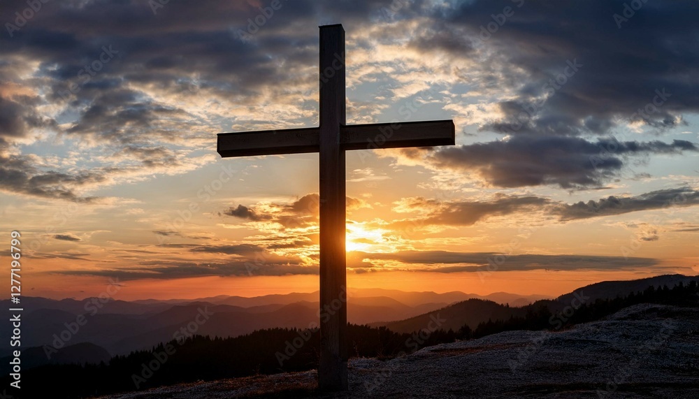 cross at sunset cross at sunset