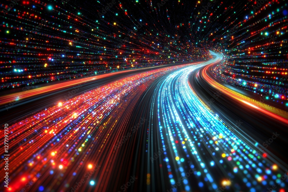 Vibrant Abstract Light Trails Creating Dynamic Motion in Space Vibrant Abstract Light Trails Creating Dynamic Motion in Space
