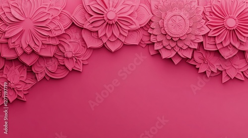 Elegant Pink Ornamental Design: A luxurious, ornate background perfect for invitations, websites, and branding projects. Features intricate details    photo