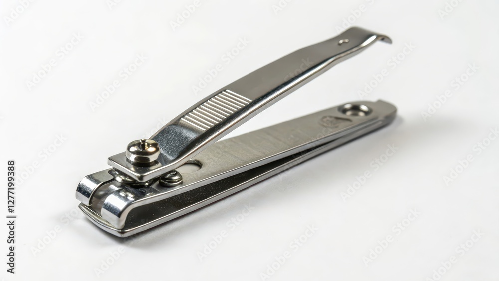 Stainless Steel Nail Clipper on White Background Stainless Steel Nail Clipper on White Background