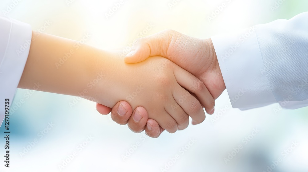 Synergy and success two professionals seal deal with confident handshake Synergy and success two professionals seal deal with confident handshake