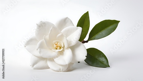 Gardenia Isolated on White Background. Beautiful Gardenia Flower,Elegant pink gardenia bloom on a white background,closeup, fragrant, isolated, white, floral, flower, macro, nature,9456