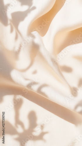 Wallpaper Mural Delicate floral shadows on beige fabric with subtle textures Torontodigital.ca