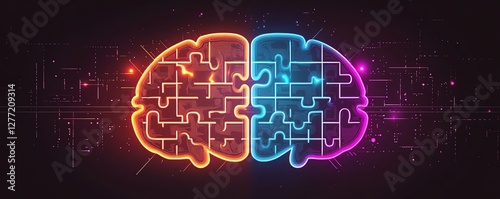 A brain shaped like a puzzle