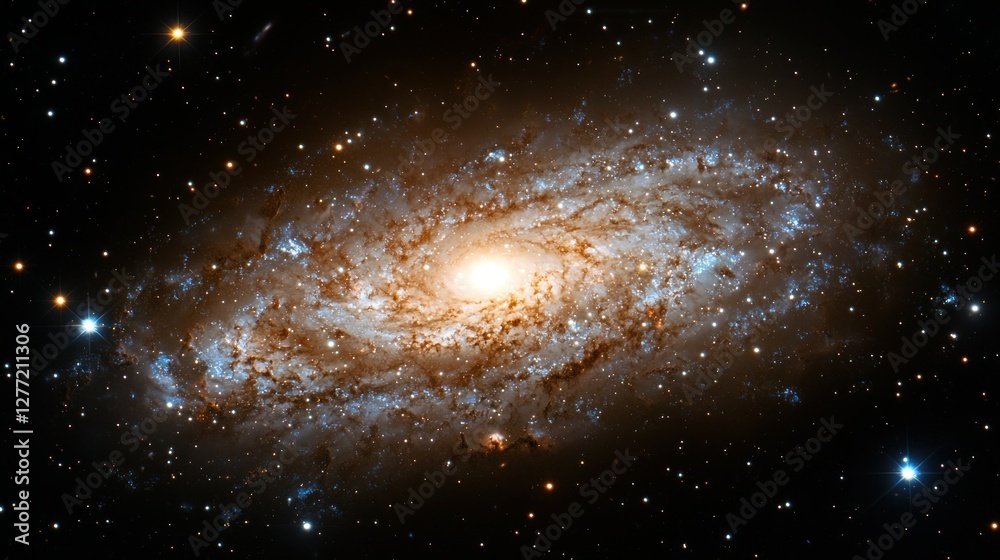 Fototapeta premium Cosmic spiral galaxy in deep space (2)