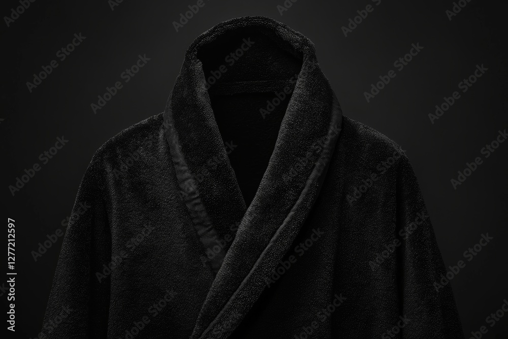 Black robe with a black collar and a black hood Black robe with a black collar and a black hood