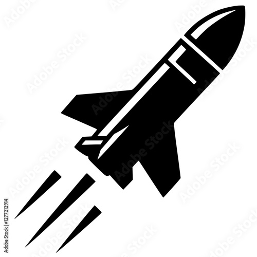 Silhouette of a fired missile