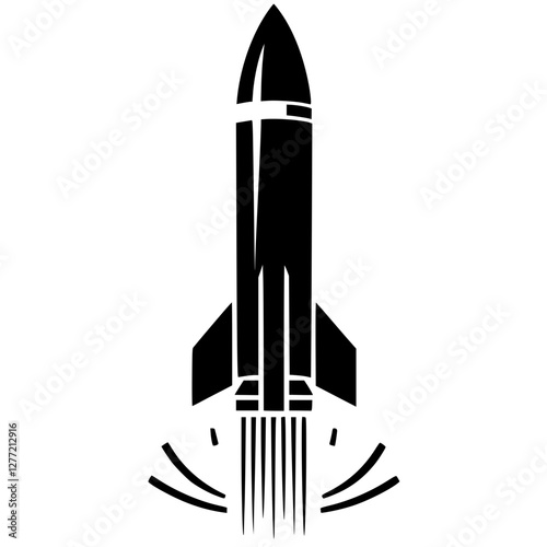 Silhouette of a fired missile
