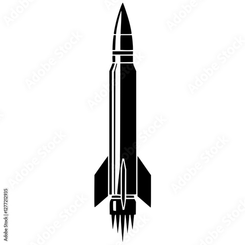 Silhouette of a fired missile