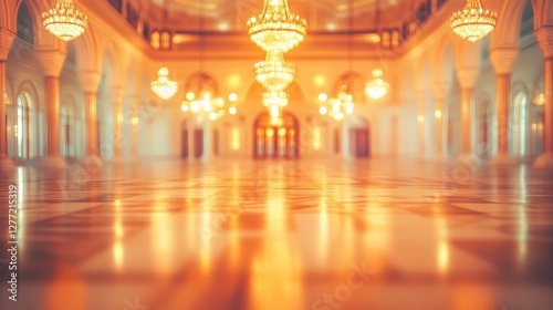Wallpaper Mural Elegant Interior of a Grand Hall with Chandeliers and Marble Floor Torontodigital.ca