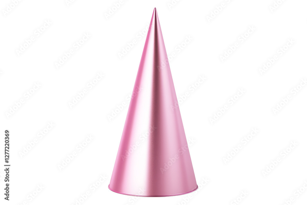 Pink party hat with a pointy top, isolated Pink party hat with a pointy top, isolated