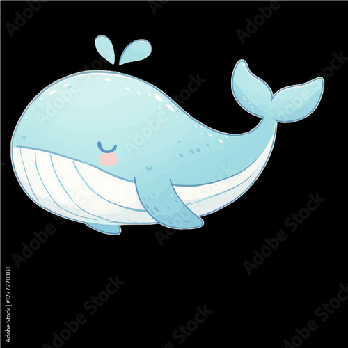 vector illustration of a cartoon whale