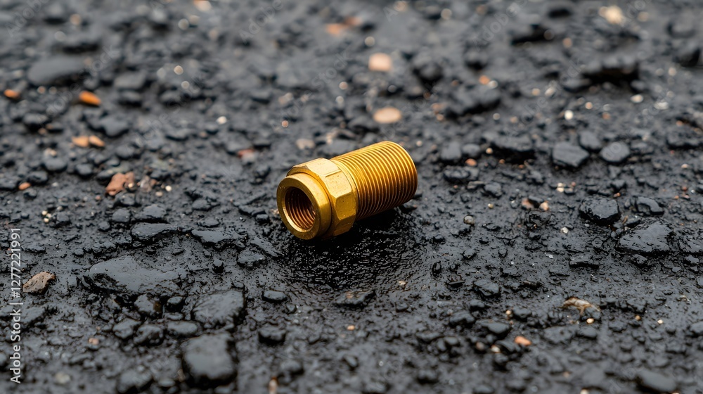 Close up Macro Photography of Brass Fire Hose Coupling with Visible Threaded Screw Design Industrial Plumbing Equipment Concept Detailed Textured Metal Background Close up Macro Photography of Brass Fire Hose Coupling with Visible Threaded Screw Design Industrial Plumbing Equipment Concept Detailed Textured Metal Background