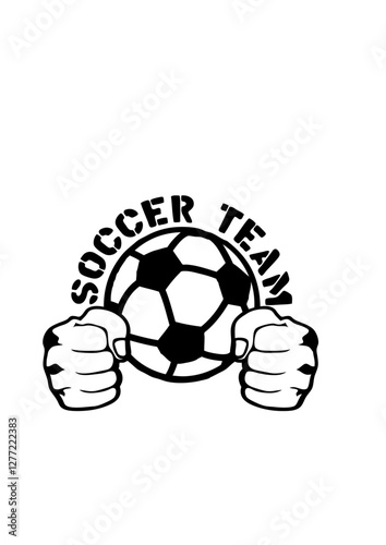 soccer foot team poing ferme frappe logo boule football