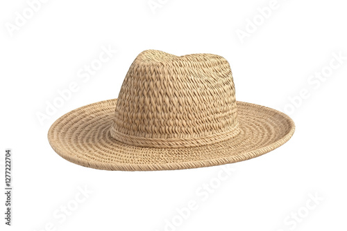 Straw hat with a white background, isolated photo