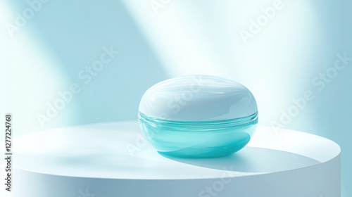 Elegant anti aging cream jar with lactic acid for skincare on minimalist background