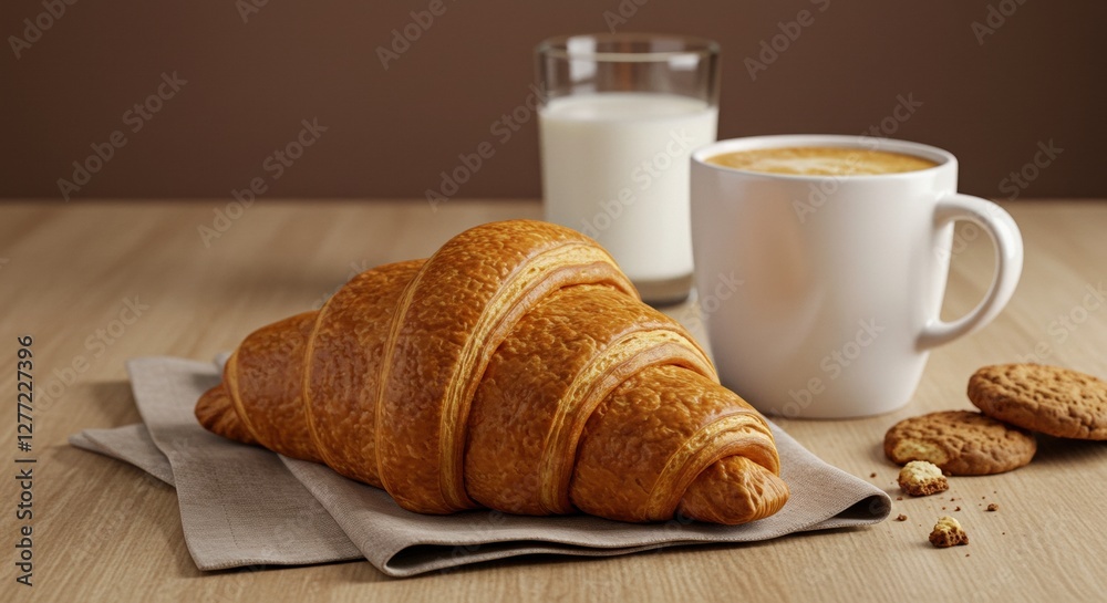 croissant and coffee croissant and coffee