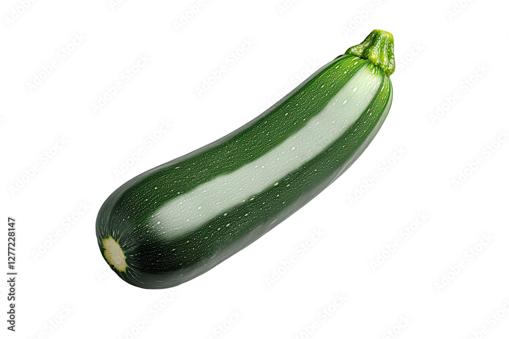 Long green zucchini with a white stripe, isolated Long green zucchini with a white stripe, isolated
