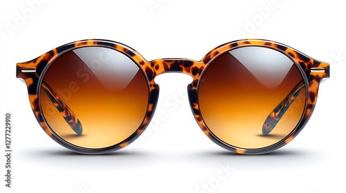 Pair of vintage sunglasses with tortoiseshell frames isolated on a transparent background ideal for summer fashion advertisements