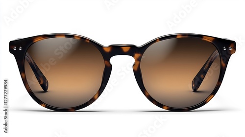 Pair of vintage sunglasses with tortoiseshell frames isolated on a transparent background ideal for summer fashion advertisements