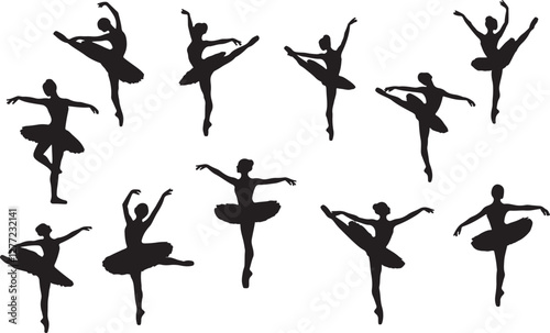 Ballet Silhouette on White Backgroun