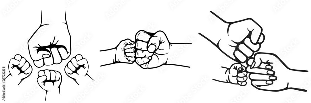 Father and Son Fist Bump Fist Bump Dad Stencil Father's Day