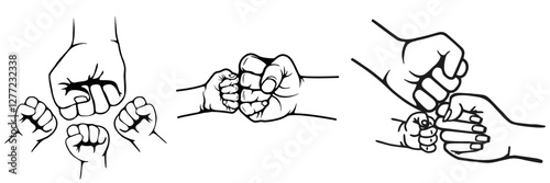 Father and Son Fist Bump Fist Bump Dad Stencil Father's Day