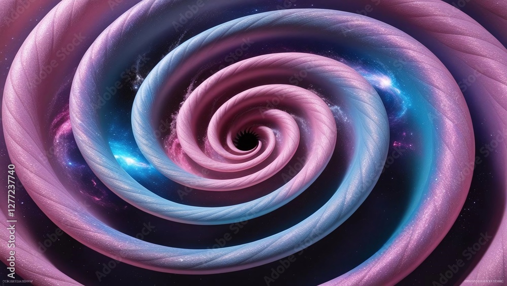 A surreal flower whose swirling petals form an infinite spiral galaxy A surreal flower whose swirling petals form an infinite spiral galaxy
