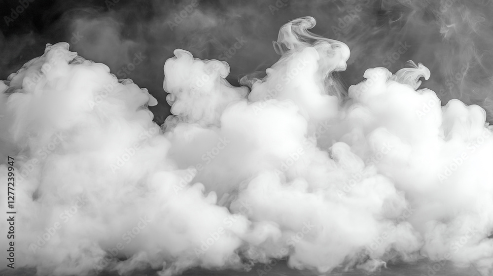 Naklejka premium Dramatic black and white smoke clouds swirling in an abstract pattern