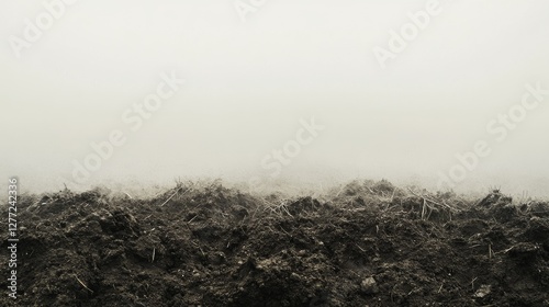 Toxic fertilizer harming crops and soil health. Featuring discolored plants and cracked ground