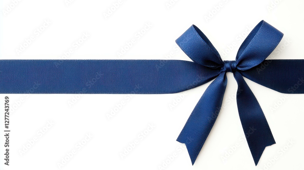 A stunning blue ribbon bow pops against a soft white backdrop, adding elegance and charm to any occasion. A stunning blue ribbon bow pops against a soft white backdrop, adding elegance and charm to any occasion.