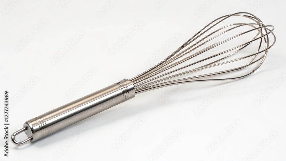 Stainless Steel Whisk on White Background Stainless Steel Whisk on White Background