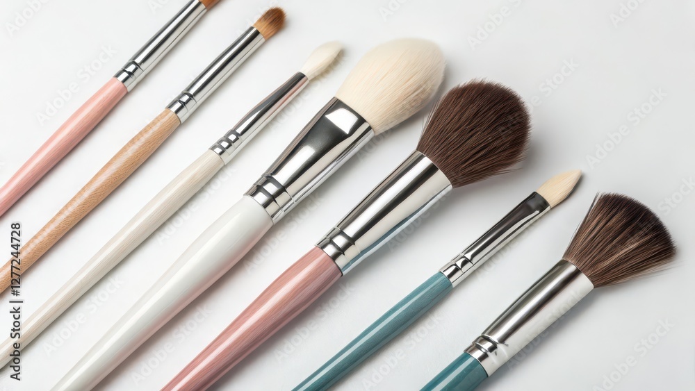 Makeup Brushes on White Background Makeup Brushes on White Background