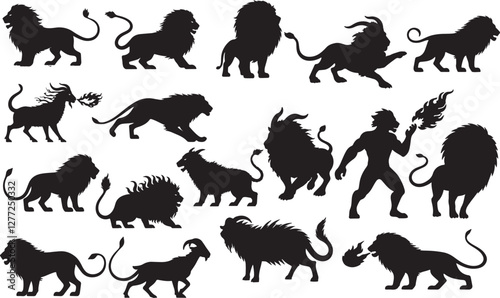 Chimera Silhouette on White Background