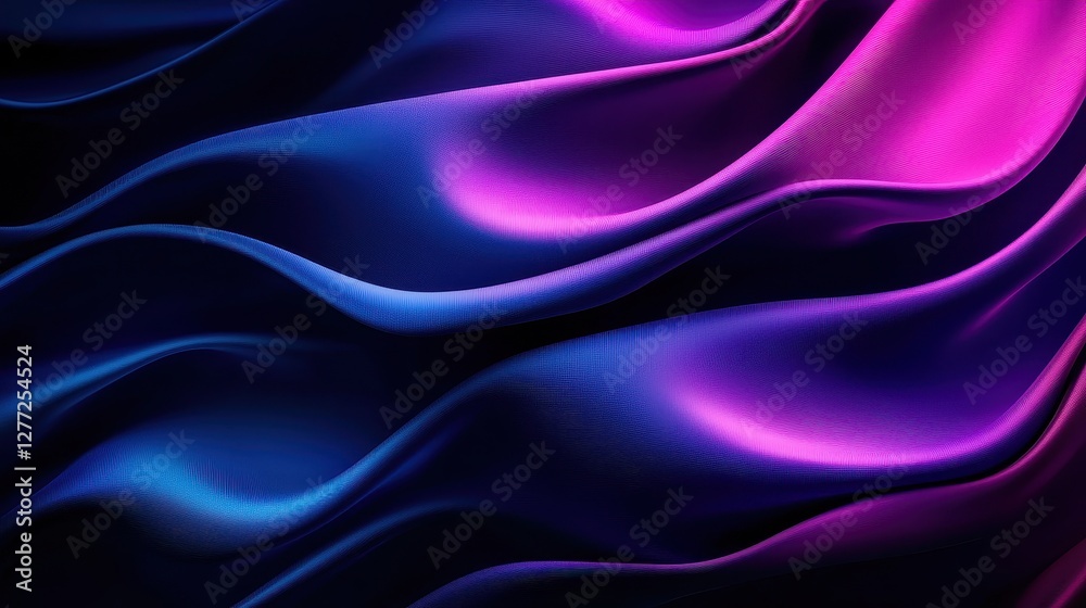 Fototapeta premium A vibrant abstract wave design featuring shades of blue and purple, creating a smooth, flowing texture that evokes a sense of motion and depth.